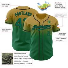 Charger l'image dans la galerie, Custom Old Gold Kelly Green-Black Authentic Fade Fashion Baseball Jersey