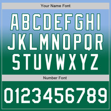 Charger l'image dans la galerie, Custom Light Blue White-Kelly Green Authentic Fade Fashion Baseball Jersey