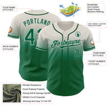 Charger l'image dans la galerie, Custom Cream Kelly Green Authentic Fade Fashion Baseball Jersey