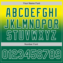 Charger l'image dans la galerie, Custom Light Yellow Kelly Green-White Authentic Fade Fashion Baseball Jersey