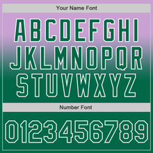 Charger l'image dans la galerie, Custom Light Purple Kelly Green-White Authentic Fade Fashion Baseball Jersey