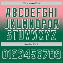 Charger l'image dans la galerie, Custom Medium Pink Kelly Green-White Authentic Fade Fashion Baseball Jersey