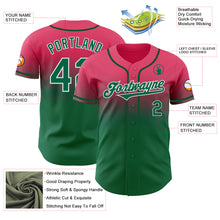 Charger l'image dans la galerie, Custom Neon Pink Kelly Green-White Authentic Fade Fashion Baseball Jersey