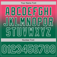 Charger l'image dans la galerie, Custom Neon Pink Kelly Green-White Authentic Fade Fashion Baseball Jersey