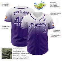 Charger l'image dans la galerie, Custom White Purple Authentic Fade Fashion Baseball Jersey