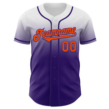 Charger l'image dans la galerie, Custom White Orange-Purple Authentic Fade Fashion Baseball Jersey