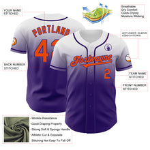 Charger l'image dans la galerie, Custom White Orange-Purple Authentic Fade Fashion Baseball Jersey