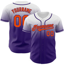 Charger l'image dans la galerie, Custom White Orange-Purple Authentic Fade Fashion Baseball Jersey