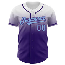 Charger l'image dans la galerie, Custom White Light Blue-Purple Authentic Fade Fashion Baseball Jersey