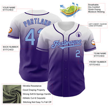 Charger l'image dans la galerie, Custom White Light Blue-Purple Authentic Fade Fashion Baseball Jersey