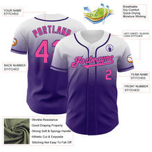 Charger l'image dans la galerie, Custom White Pink-Purple Authentic Fade Fashion Baseball Jersey