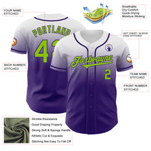 Charger l'image dans la galerie, Custom White Neon Green-Purple Authentic Fade Fashion Baseball Jersey