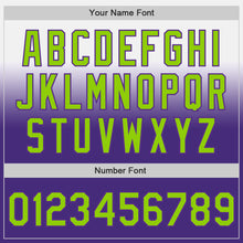 Charger l'image dans la galerie, Custom White Neon Green-Purple Authentic Fade Fashion Baseball Jersey