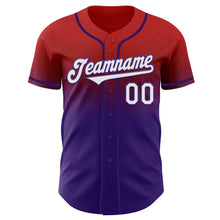 Charger l'image dans la galerie, Custom Red White-Purple Authentic Fade Fashion Baseball Jersey