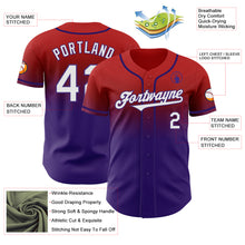 Charger l'image dans la galerie, Custom Red White-Purple Authentic Fade Fashion Baseball Jersey