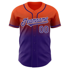 Charger l'image dans la galerie, Custom Orange Purple-White Authentic Fade Fashion Baseball Jersey
