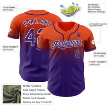 Charger l'image dans la galerie, Custom Orange Purple-White Authentic Fade Fashion Baseball Jersey