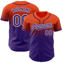 Charger l'image dans la galerie, Custom Orange Purple-White Authentic Fade Fashion Baseball Jersey