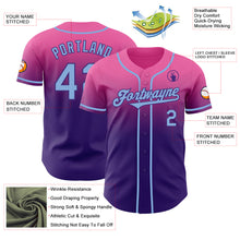 Charger l'image dans la galerie, Custom Pink Light Blue-Purple Authentic Fade Fashion Baseball Jersey