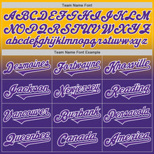 Charger l'image dans la galerie, Custom Gold Purple-White Authentic Fade Fashion Baseball Jersey