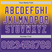 Charger l'image dans la galerie, Custom Gold Purple-White Authentic Fade Fashion Baseball Jersey