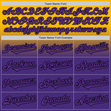 Charger l'image dans la galerie, Custom Gold Purple-Black Authentic Fade Fashion Baseball Jersey