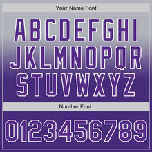 Charger l'image dans la galerie, Custom Gray Purple-White Authentic Fade Fashion Baseball Jersey