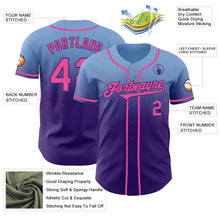 Laden Sie das Bild in den Galerie-Viewer, Custom Light Blue Pink-Purple Authentic Fade Fashion Baseball Jersey