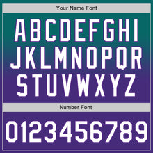 Laden Sie das Bild in den Galerie-Viewer, Custom Teal White-Purple Authentic Fade Fashion Baseball Jersey