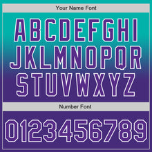 Laden Sie das Bild in den Galerie-Viewer, Custom Aqua Purple-White Authentic Fade Fashion Baseball Jersey