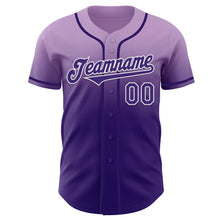 Laden Sie das Bild in den Galerie-Viewer, Custom Light Purple Purple-White Authentic Fade Fashion Baseball Jersey