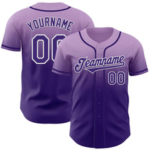 Laden Sie das Bild in den Galerie-Viewer, Custom Light Purple Purple-White Authentic Fade Fashion Baseball Jersey