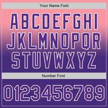 Charger l'image dans la galerie, Custom Medium Pink Purple-White Authentic Fade Fashion Baseball Jersey