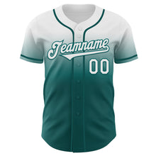 Charger l'image dans la galerie, Custom White Teal Authentic Fade Fashion Baseball Jersey