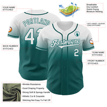 Charger l'image dans la galerie, Custom White Teal Authentic Fade Fashion Baseball Jersey