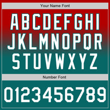 Charger l'image dans la galerie, Custom Red White-Teal Authentic Fade Fashion Baseball Jersey