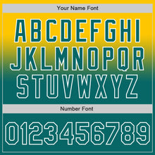 Charger l'image dans la galerie, Custom Yellow Teal-White Authentic Fade Fashion Baseball Jersey