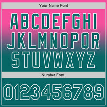 Charger l'image dans la galerie, Custom Pink Teal-White Authentic Fade Fashion Baseball Jersey