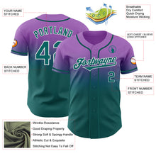 Laden Sie das Bild in den Galerie-Viewer, Custom Medium Purple Teal-White Authentic Fade Fashion Baseball Jersey