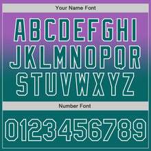 Laden Sie das Bild in den Galerie-Viewer, Custom Medium Purple Teal-White Authentic Fade Fashion Baseball Jersey