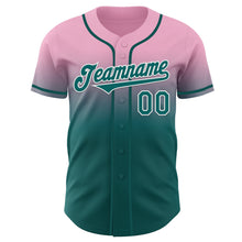 Charger l'image dans la galerie, Custom Light Pink Teal-White Authentic Fade Fashion Baseball Jersey