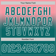 Charger l'image dans la galerie, Custom Medium Pink Teal-White Authentic Fade Fashion Baseball Jersey