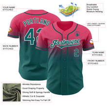 Charger l'image dans la galerie, Custom Neon Pink Teal-White Authentic Fade Fashion Baseball Jersey