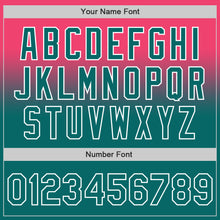 Charger l'image dans la galerie, Custom Neon Pink Teal-White Authentic Fade Fashion Baseball Jersey