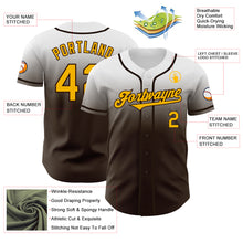 Charger l'image dans la galerie, Custom White Gold-Brown Authentic Fade Fashion Baseball Jersey