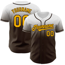 Charger l'image dans la galerie, Custom White Gold-Brown Authentic Fade Fashion Baseball Jersey