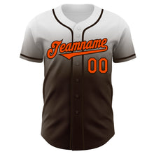 Charger l'image dans la galerie, Custom White Orange-Brown Authentic Fade Fashion Baseball Jersey