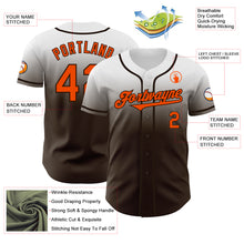 Charger l'image dans la galerie, Custom White Orange-Brown Authentic Fade Fashion Baseball Jersey
