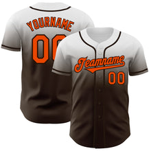 Charger l'image dans la galerie, Custom White Orange-Brown Authentic Fade Fashion Baseball Jersey