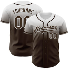 Charger l'image dans la galerie, Custom White Brown Authentic Fade Fashion Baseball Jersey